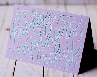 Mother's Day Card SVG Cut File, Hand Lettered Mothers Day SVG, Mothers Day Gift SVG + Envelope Svg File, Instant Digital Download