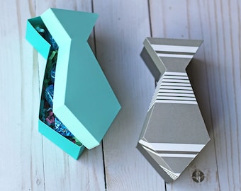 SVG File: 3D Tie Shaped Gift Box For Father's Day SVG Cut File | Gifts For Dad & Grandpa | Instant Digital Download