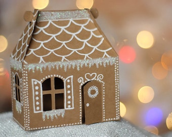 SVG File: Mini Gingerbread House Gable Box SVG Cut File