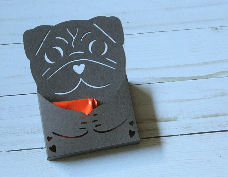 Download SVG File: Pug Candy Holder Valentine Pocket Card SVG Cut ...