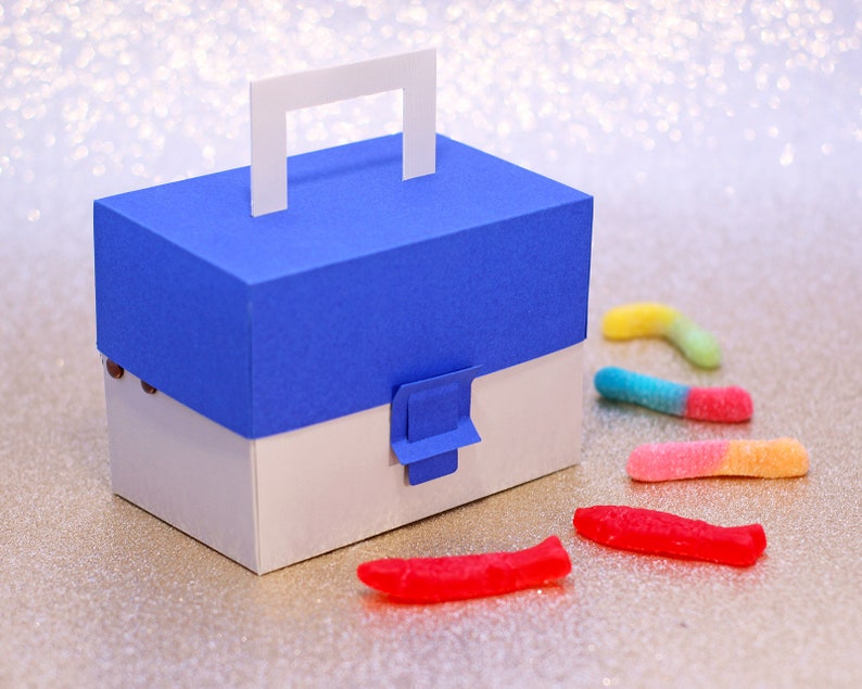 Download SVG File: 3D Fishing Tackle Box Gift Box / Treat Box ...
