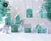3D Christmas Village SVG Bundle: Set of 8 3D Svg, PDF - Houses, School, Church, Barn, Stores, Trees Svg Files for Paper Christmas Village 