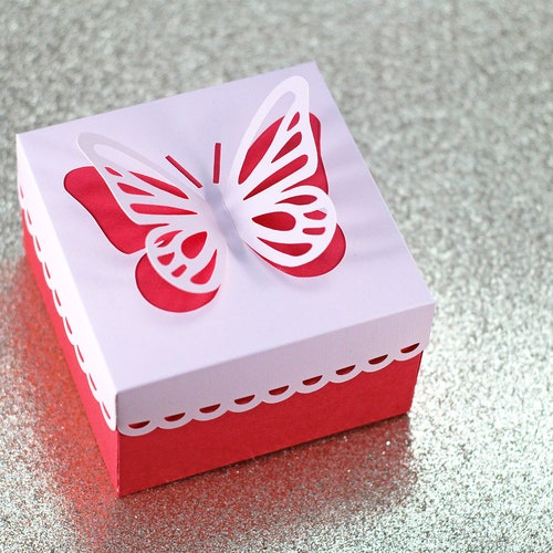 Butterfly Box SVG 3D Butterfly Gift Box Svg With 3D Effect Etsy