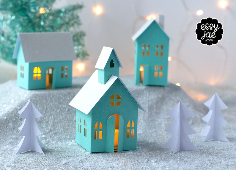 Download 3D Christmas Village SVG Bundle: Set of 8 3D Svg Designs ...