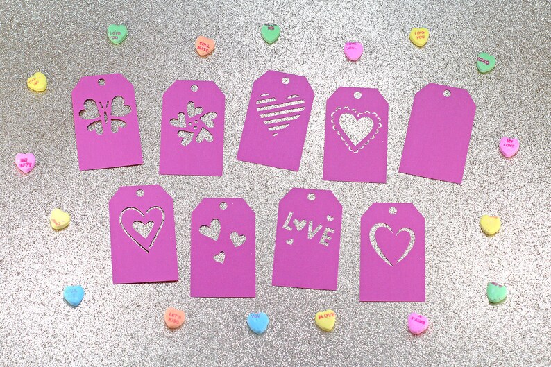 Download SVG file: Set of 8 SVG Valentine's Day Gift Tags Cut-out ...