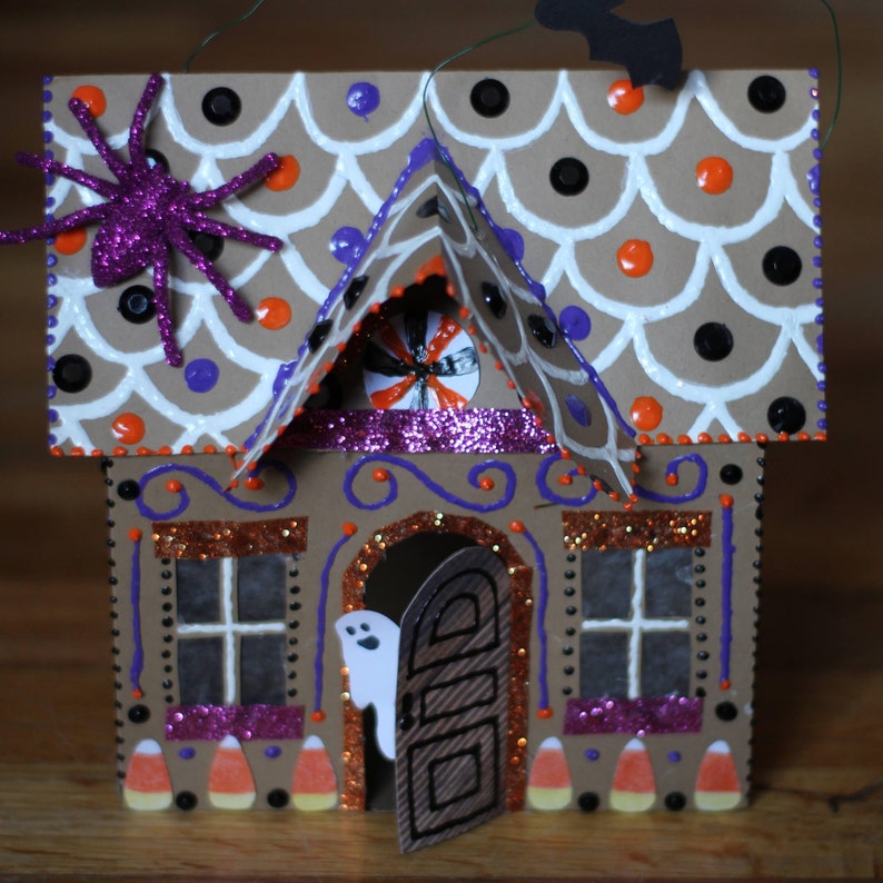 Download SVG File: 3D Paper House for Christmas Village Luminary or ...