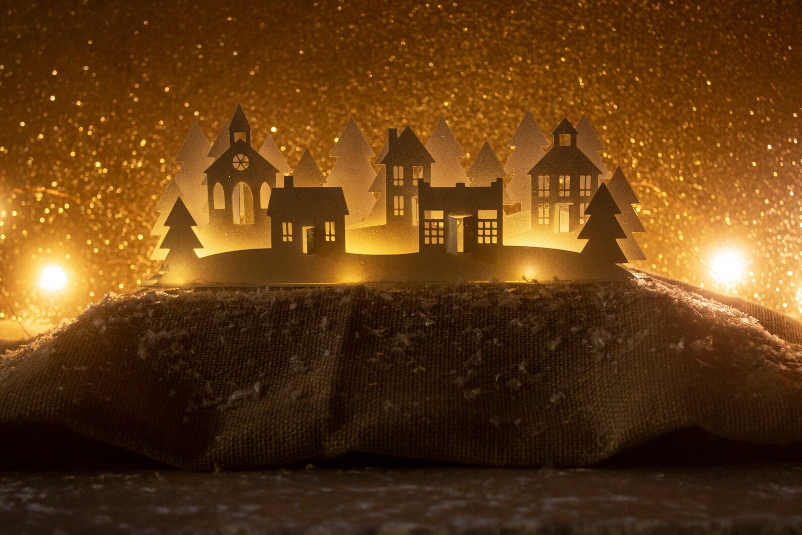 Paper Christmas Village Silhouette Using Fairy Lights Etsy Paper Christmas Village Silhouette Using Fairy Lights Etsy