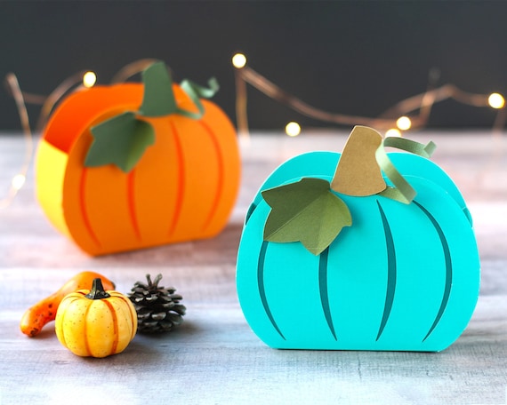 Download 3d Paper Pumpkin Treat Box Svg File For Halloween Etsy