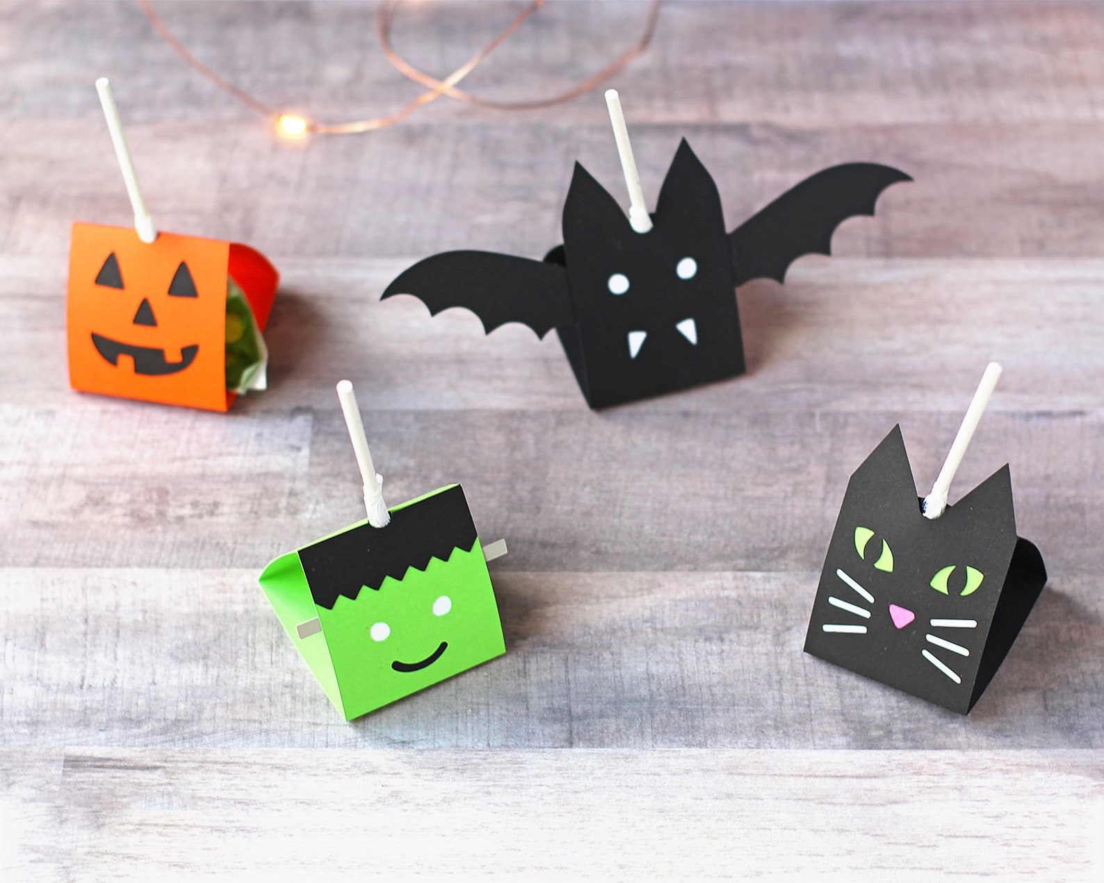 Set of 4 Halloween Sucker Holder SVG Files Jack O Lantern | Etsy