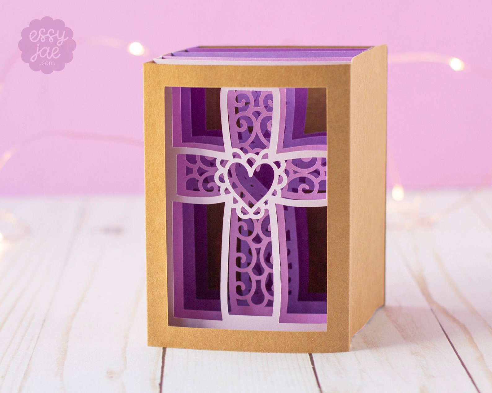 3D Christian Cross Shadowbox Card SVG Cut File folds Flat - Etsy