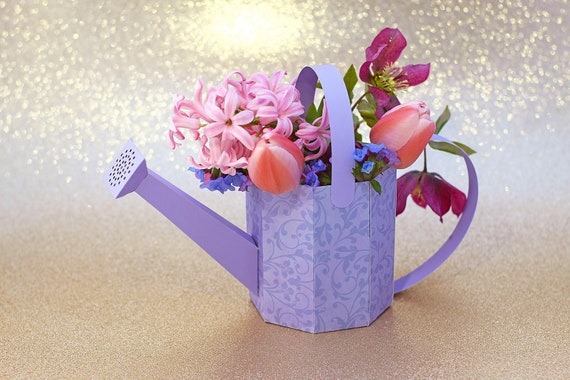 Download Svg File 3d Watering Can Gift Box Favor Box Treat Holder Etsy