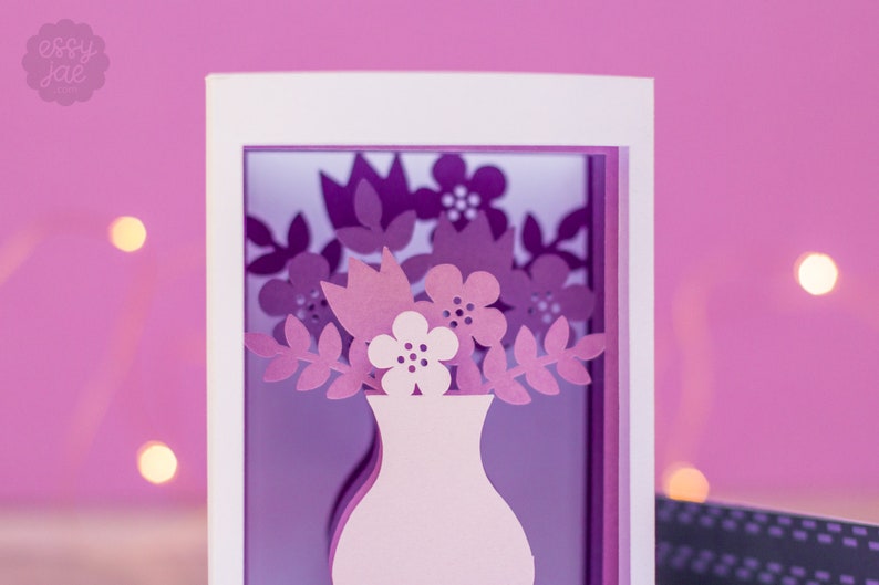 Download 3D Flower Bouquet Shadowbox Card SVG Cut File Envelope SVG ...
