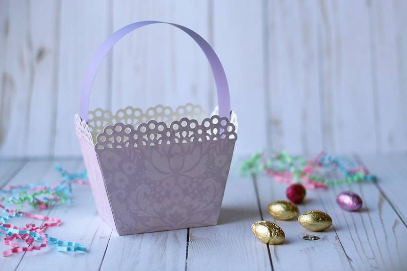 Download SVG File: Easter Basket with Lace Edge Detail SVG Cut File ...