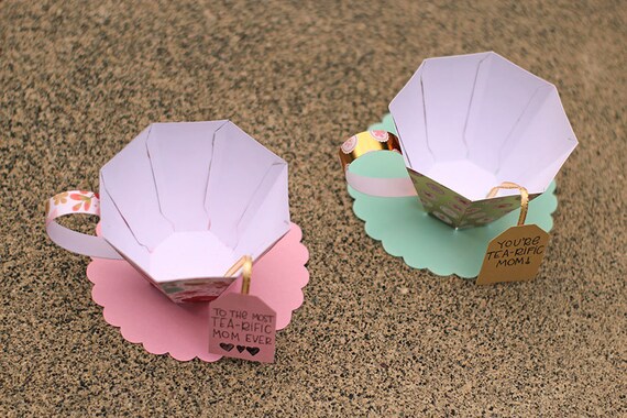 Svg File 3d Paper Tea Cup Gift Box Treat Holder Svg Cut File Mothers Day Svg Instant Download