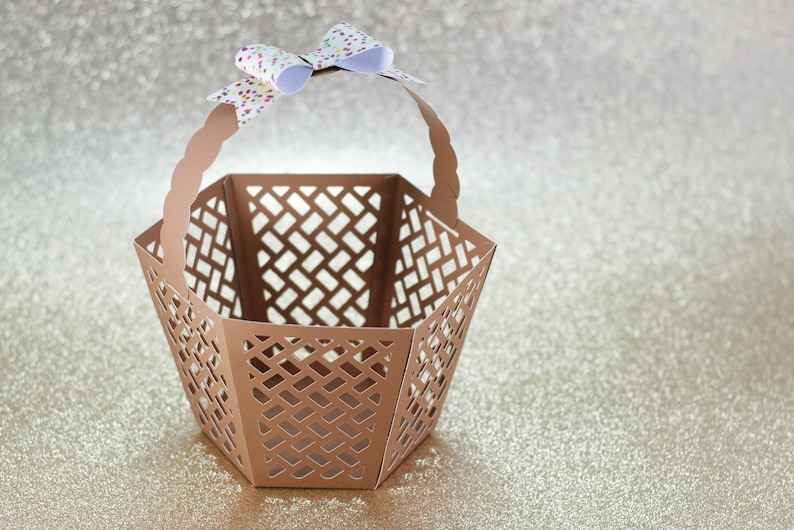 Download SVG File: Cute 3D Paper Easter Basket Cut-Out Design with | Etsy
