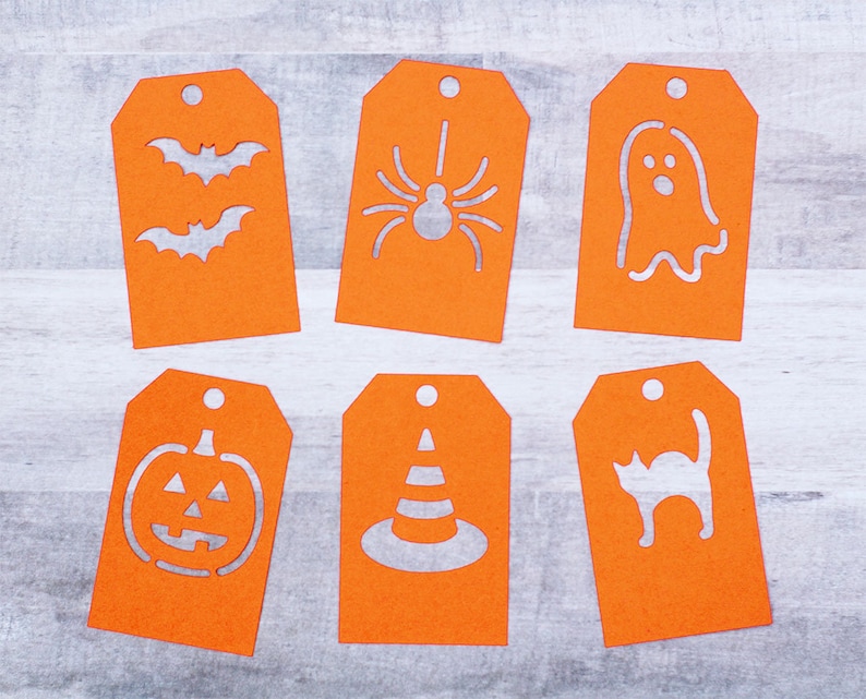 Halloween Gift Tag SVG Cut Files Set of 6 Designs With Etsy