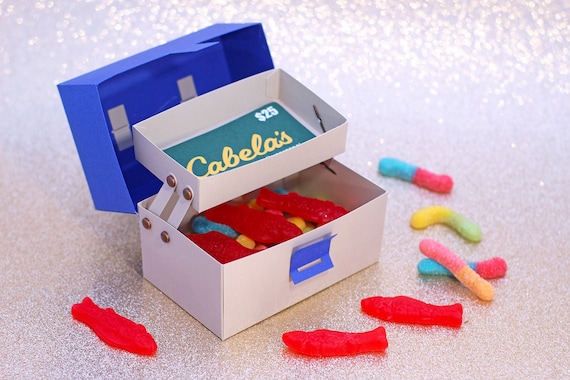 Download SVG File: 3D Fishing Tackle Box Gift Box / Treat Box ...