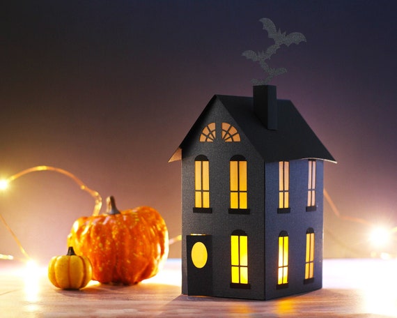 Download Spooky 3d Haunted House Svg File Luminary For Halloween Etsy