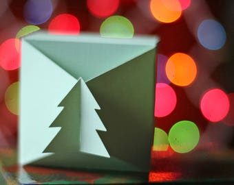 SVG File: Interlocking Christmas Tree Gift Box Cut File | Instant Download