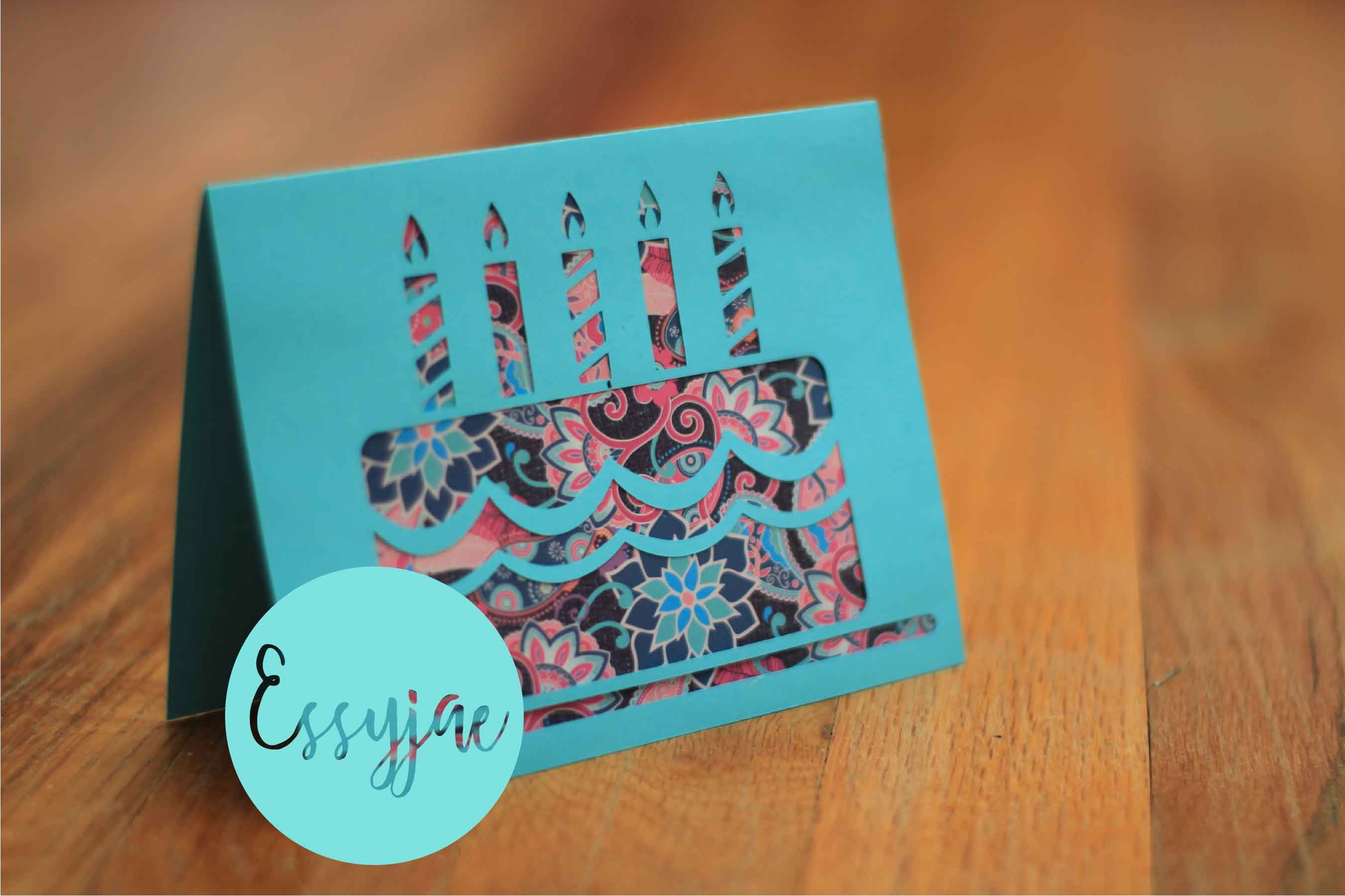 Download Simple Birthday Card Svg File With Cut Out Birthday Cake Etsy