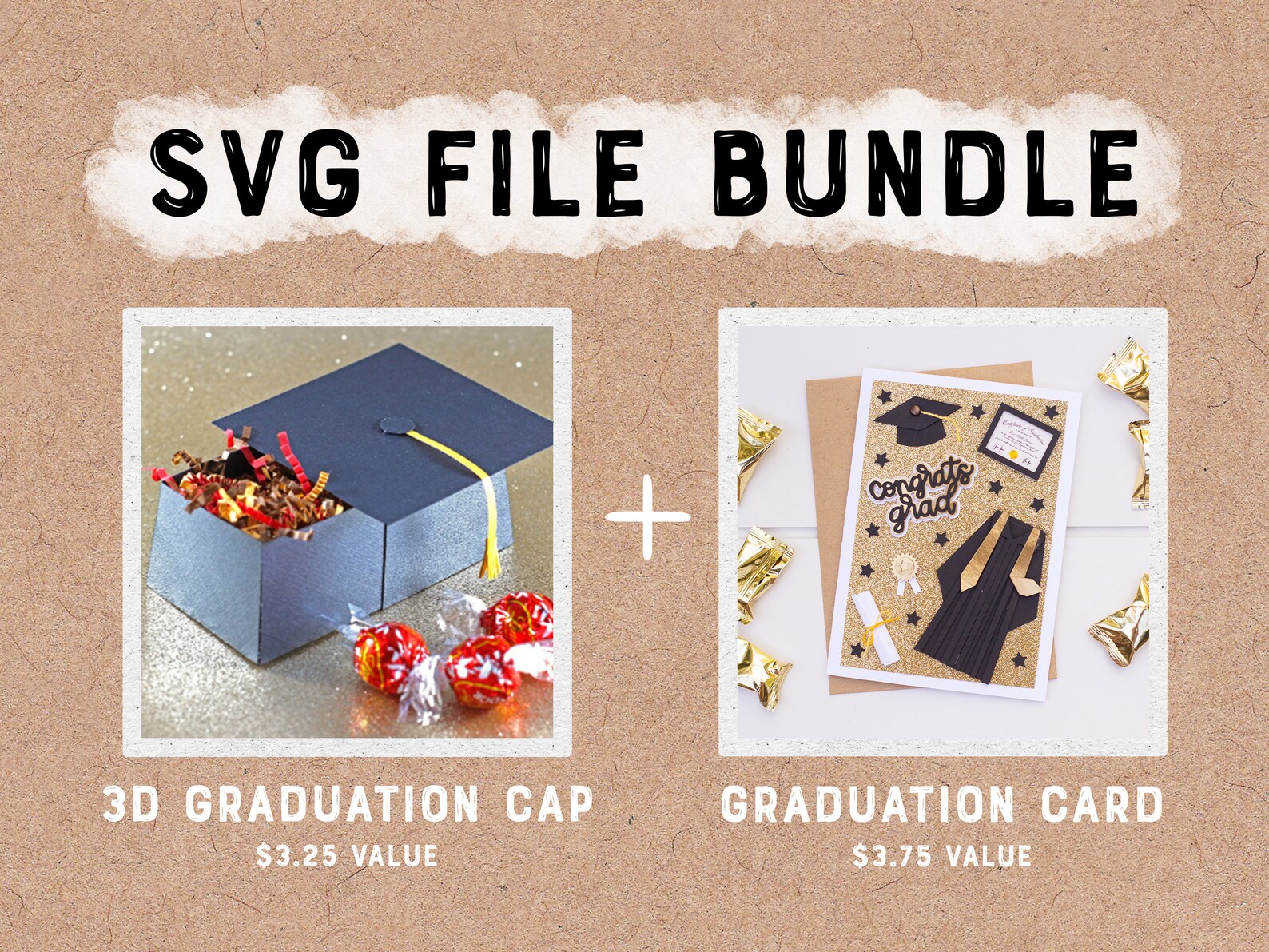 SVG Bundle 3D Graduation Cap Gift Box SVG Dimensional Etsy