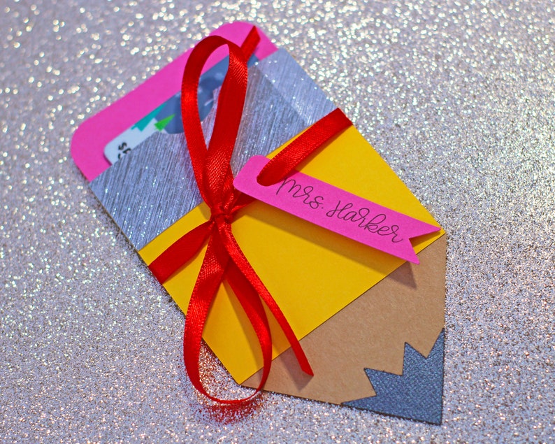 SVG File Paper Pencil Gift Card Holder SVG Teacher Gift Svg Etsy