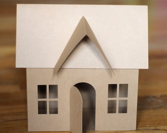 SVG File: 3D Paper House for Christmas Village, Luminary, or Paper Gingerbread House