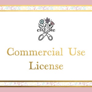 EssyJae Commercial Use License - License to Sell Finished Projects Made From EssyJae SVG Files - Please Read Terms Before Purchasing