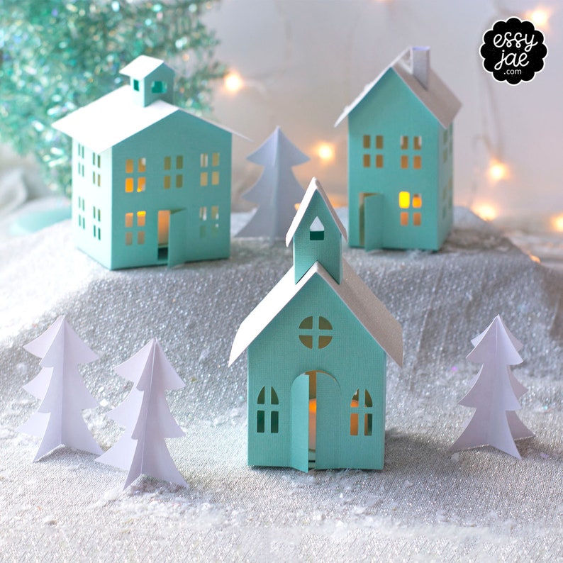 Download 3D Christmas Village SVG Bundle: Set of 8 3D Svg Designs ...