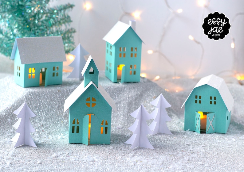 Download 3D Christmas Village SVG Bundle: Set of 8 3D Svg Designs ...