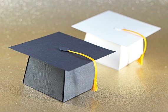 Download Svg File 3d Graduation Cap Gift Box Favor Box Treat Box Etsy