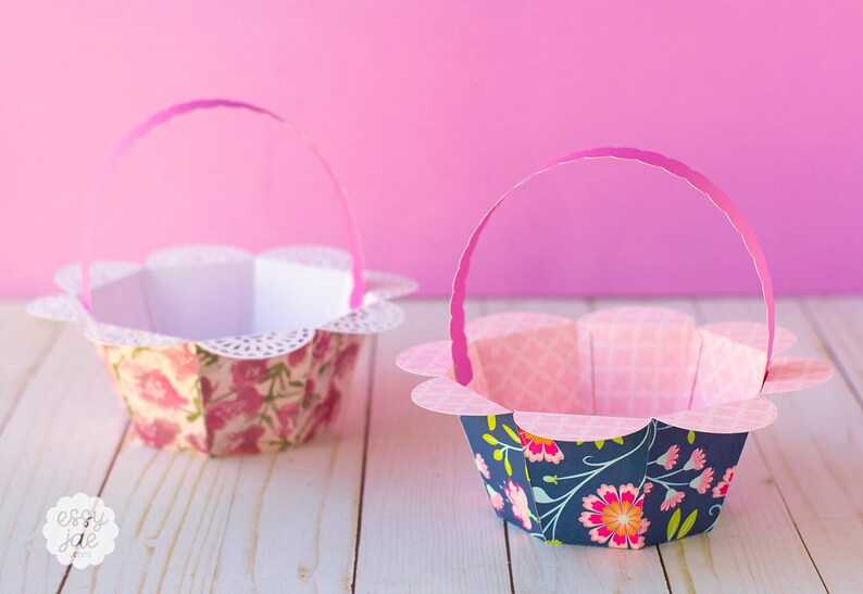 Download 3D Flower Petal Easter Basket SVG Cut Files Bundle of Two | Etsy