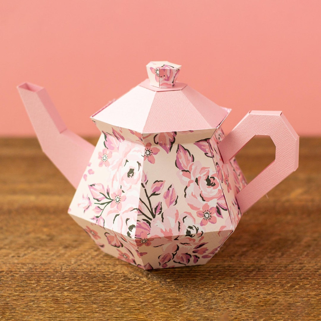 3D Teapot SVG File, 3D Paper Tea Pot SVG Cut File Tea SVG 3D Treat