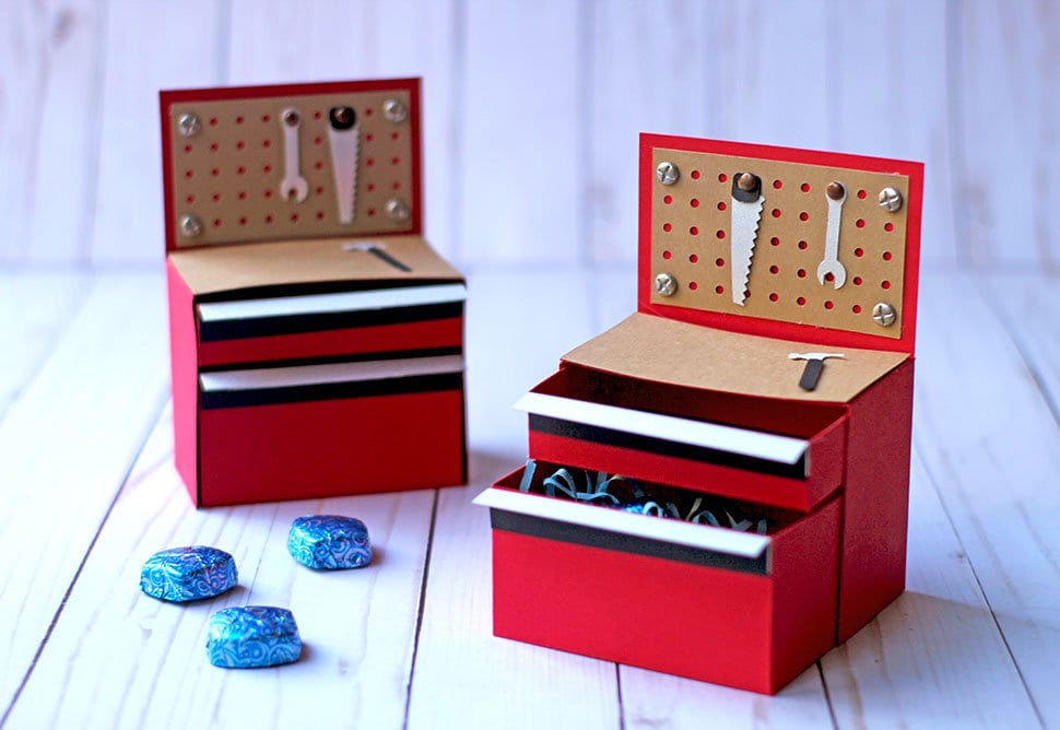 Download Svg File 3d Paper Tool Chest Gift Box With Drawers Etsy