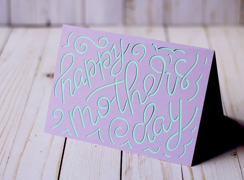 Download SVG File: Hand Lettered Cut-out Style Mother's Day Card | Etsy