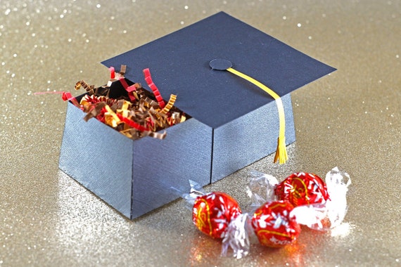 Download Svg File 3d Graduation Cap Gift Box Favor Box Treat Box Etsy