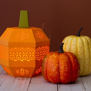 3D Pumpkin Lantern with Cut Out Design SVG Cut File for Halloween, Thanksgiving, Fall Decor Instant Download