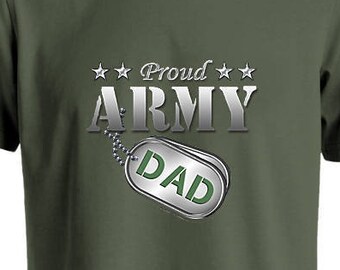 Proud Army Dad Military Green 100% Cotton T-Shirt