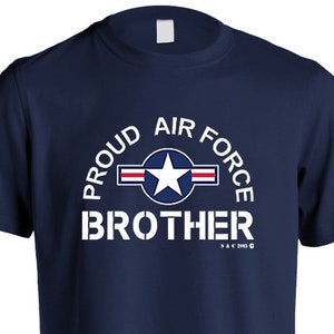 Proud Air Force Brother Mens 100% Cotton T Shirt Navy Blue