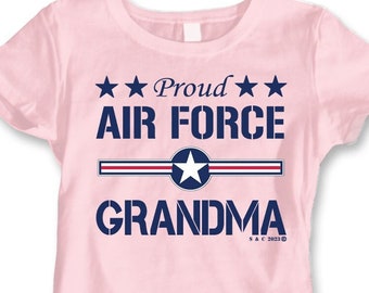 Proud Air Force Grandma Ladies 100% Cotton T- Shirt