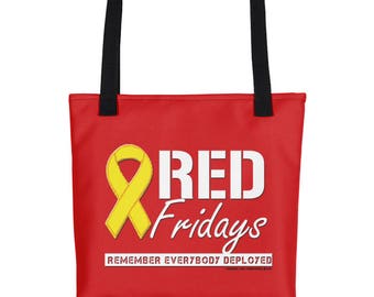 Red Fridays - Remember Everyone Deployed Printed Tote Bag (Printed in the USA)