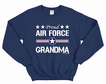 Proud Air Force Grandma Cotton Sweatshirt (Various Colors) Sizes S-XL (Unisex Sizing)