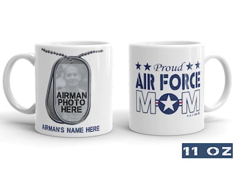 Proud Air Force Mom Personalized Photo Mug 11oz or 15oz