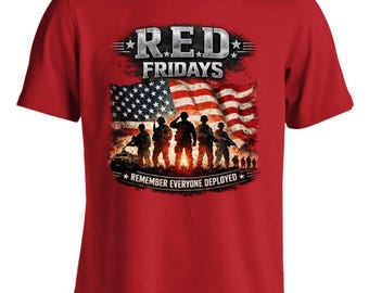 Red Fridays Remember Everyone Deployed Men's 100% Cotton T-Shirt