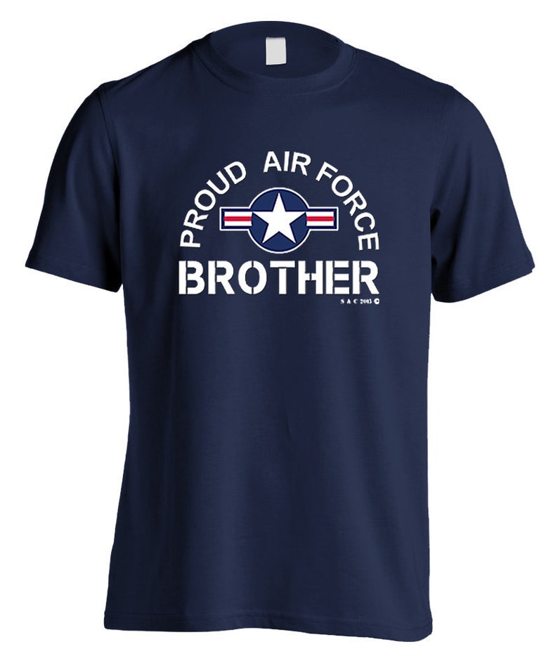 Proud Air Force Brother Mens 100% Cotton T Shirt Navy Blue