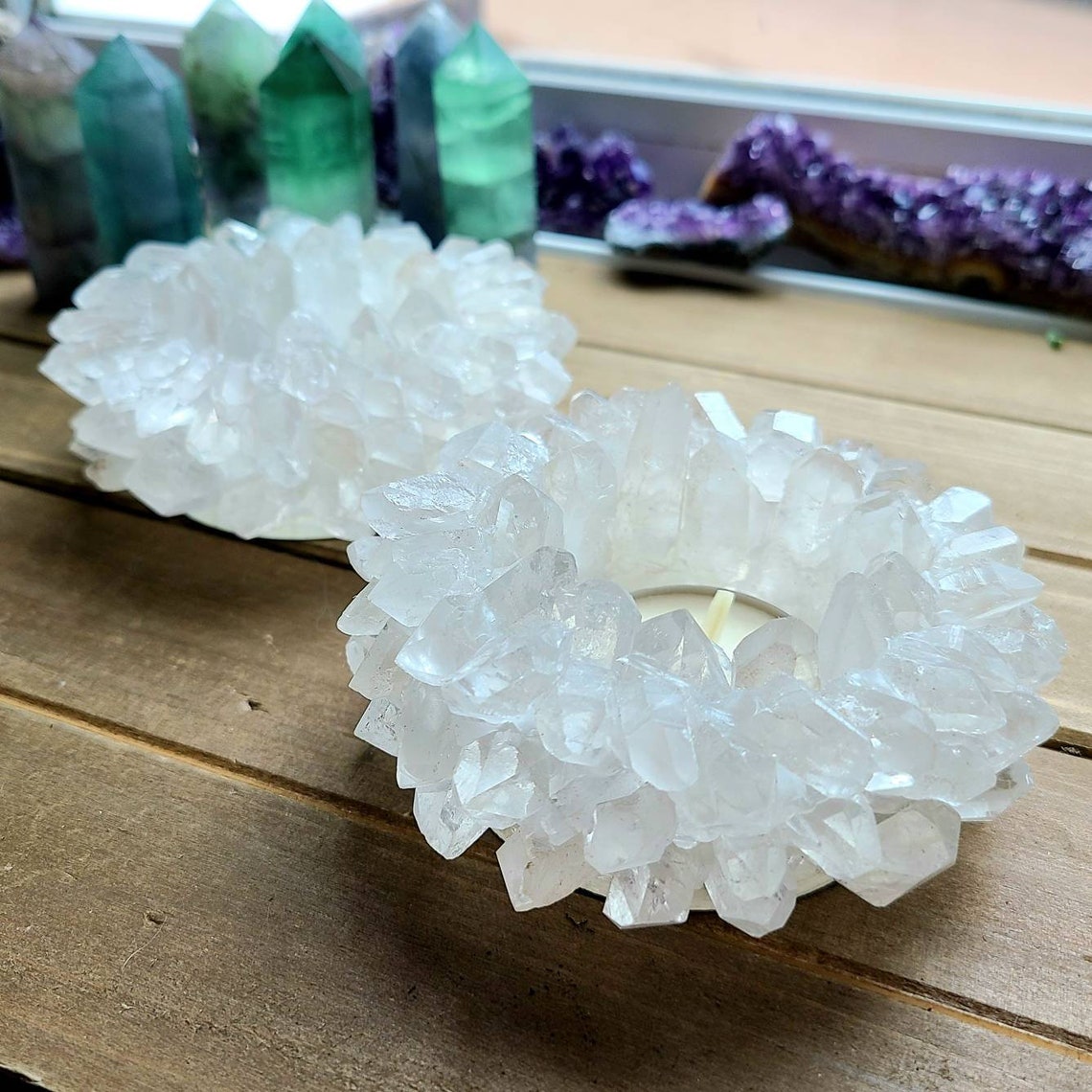 Clear Quartz Point Candle Holder 1 piece Crystal Votive Etsy