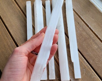 Raw Selenite Wands - 1 or 3 piece | white rock gem holder | metaphysical cleansing | healing energy wand | valentines day present
