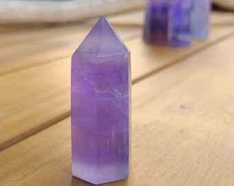 Purple Fluorite Towers - Small | tumbled crystal point boho decor | healing purple green rainbow rock gem tower | bridal baby shower gift