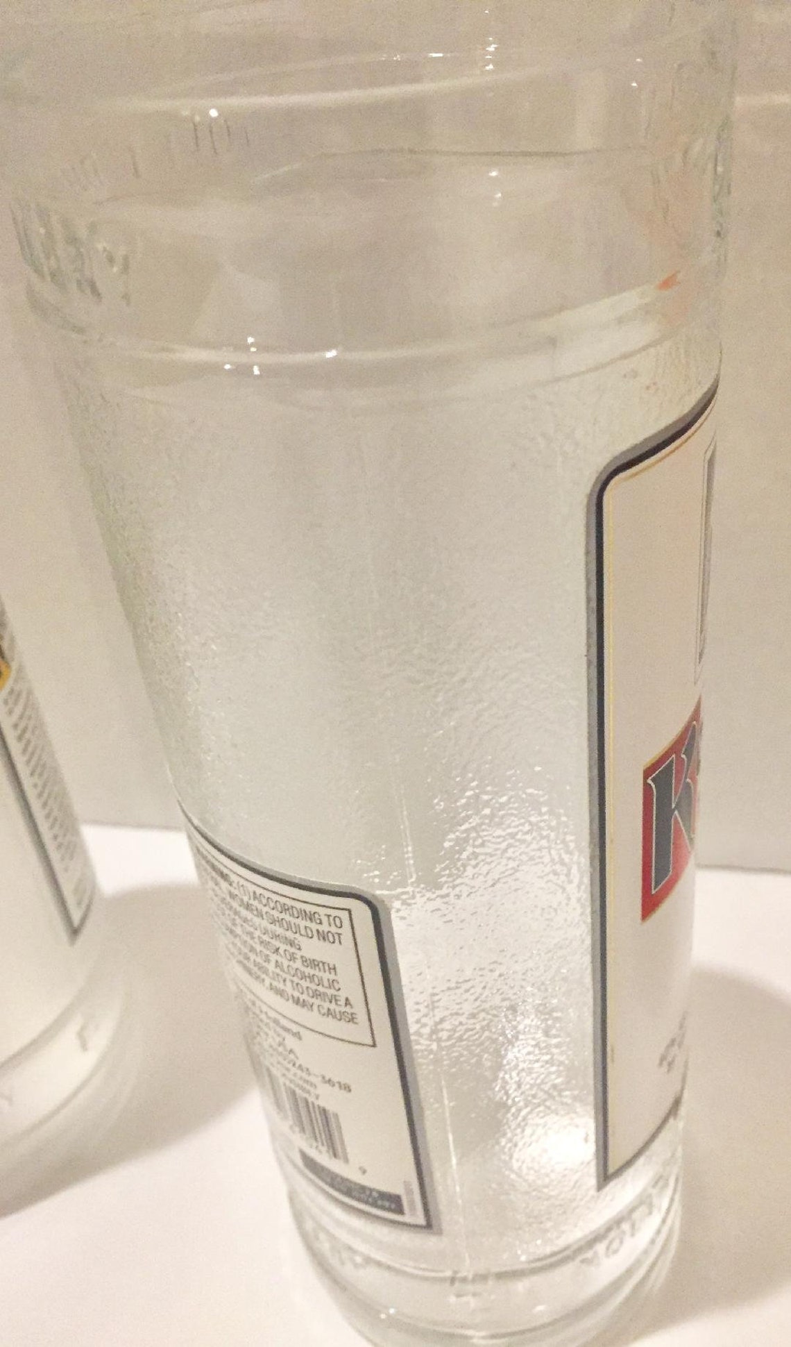 Ketel One Vodka Liquor Bottle Tall Drinking Glass Vase or Etsy