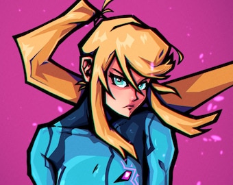 Zero Suit Samus - 11x17 Illustration PRINT